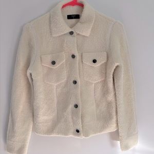 Tahari fur jacket white worn✨💕